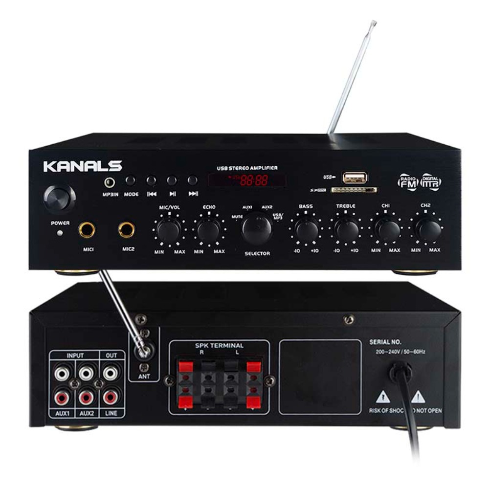카날스 BKM50 미니앰프 Kanals BKM-50 Mini Amp 80w+80w출력 매장용,소형파워드믹서,블루투스,USB플레이어
